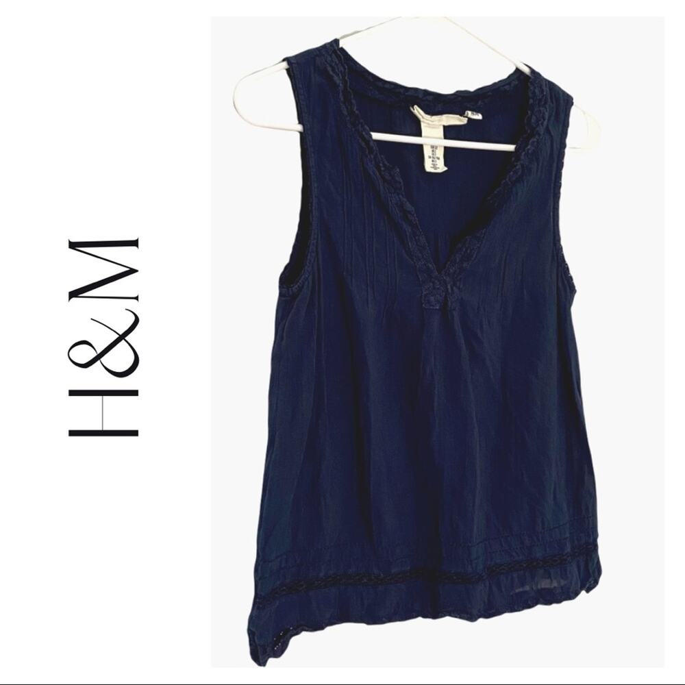 H&M Navy Lace Basic Tank
